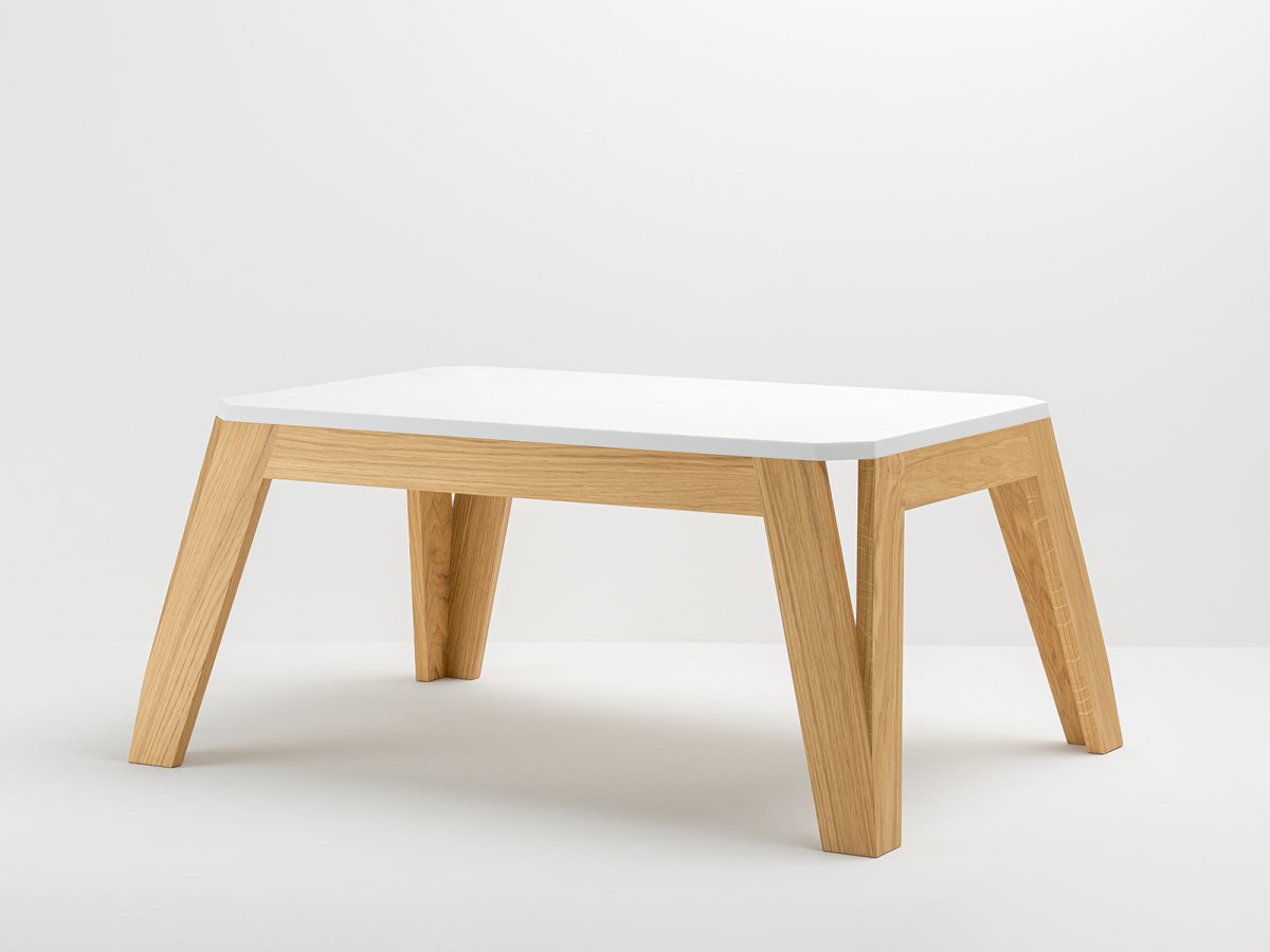 Table basse MéliMélo en chêne et résine sur-mesure - Bois et design fabriqué en France