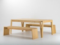 Table MéliMélo en chêne sur mesure - Ensemble Bancs et table en chêne massif