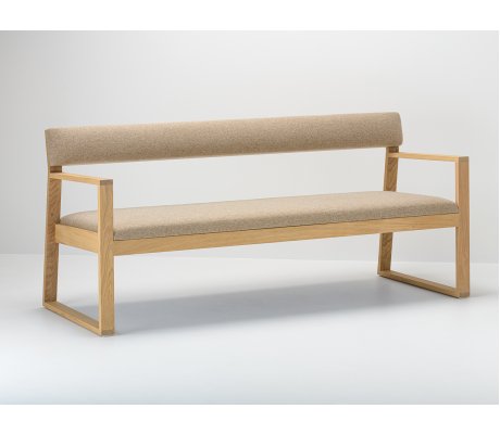 Banc en chêne et tissu Arpin® coloris au choix - AIX 180 cm 3 places