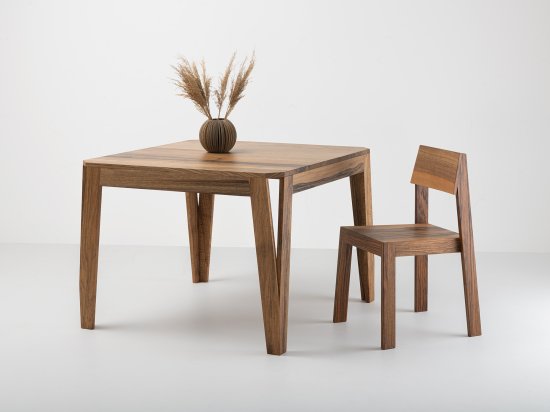 Table carrée en bois massif - MéliMélo en noyer