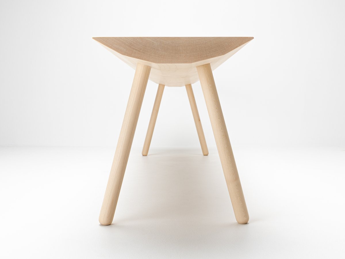 Banc en bois fabriqué en France - DENDRO LIGHT en érable, 4 longueurs au choix